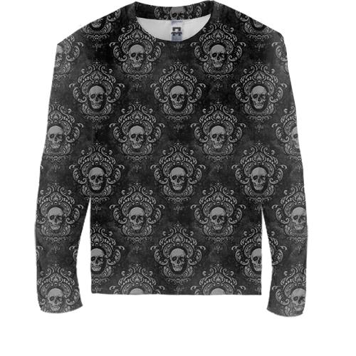 Детский 3D лонгслив Royal Skull, паттерн