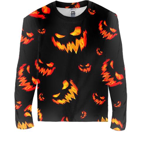 Детский 3D лонгслив Тыквенные лица