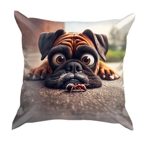 3D подушка Бульдог и муравей