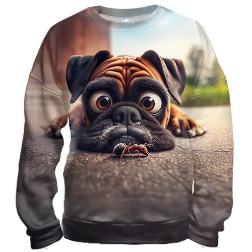 3D свитшот Бульдог и муравей