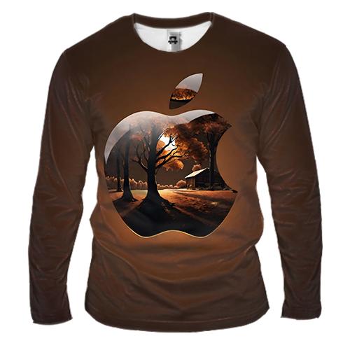Мужской 3D лонгслив Apple (Brown)