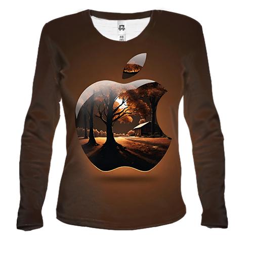 Женский 3D лонгслив Apple (Brown)