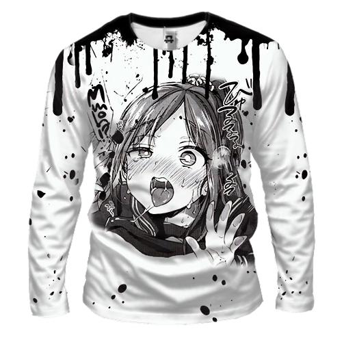 Чоловічий 3D лонгслів Manga-girl Ahegao