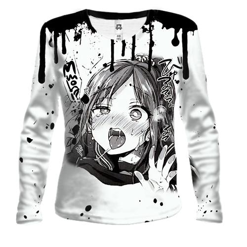 Женский 3D лонгслив Manga-girl Ahegao