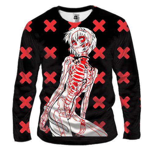 Чоловічий 3D лонгслів Аянамі Рей, X-ray - Evangelion