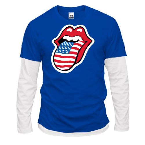 Лонгслив комби  Rolling Stones USA