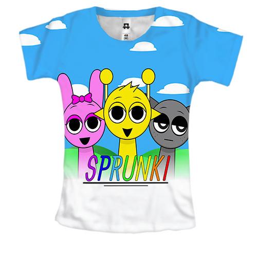 Женская 3D футболка Sprunki