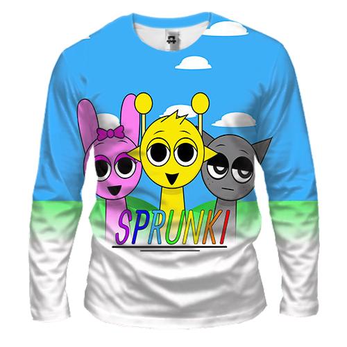 Мужской 3D лонгслив Sprunki