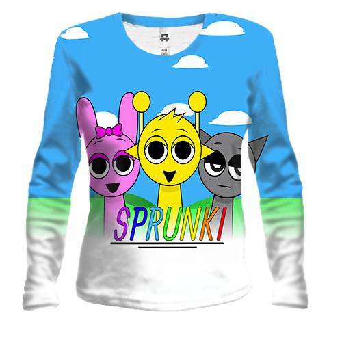 Женский 3D лонгслив Sprunki