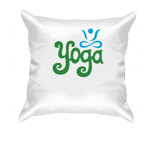 Подушка с надписью Yoga