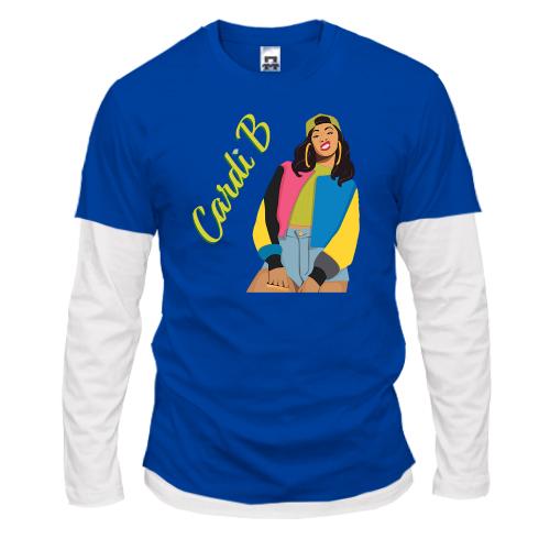 Лонгслив комби  с Cardi B (арт)