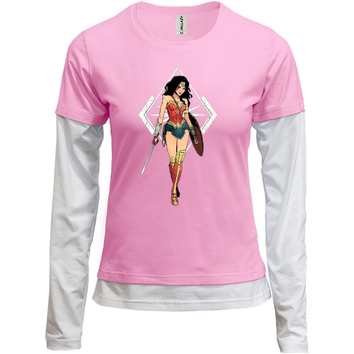 Комбинированный лонгслив с Чудо-Женщиной (Wonder Woman)