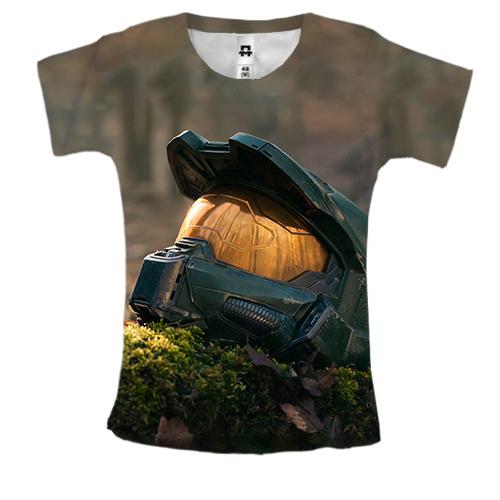 Жіноча 3D футболка Master Chief helmet