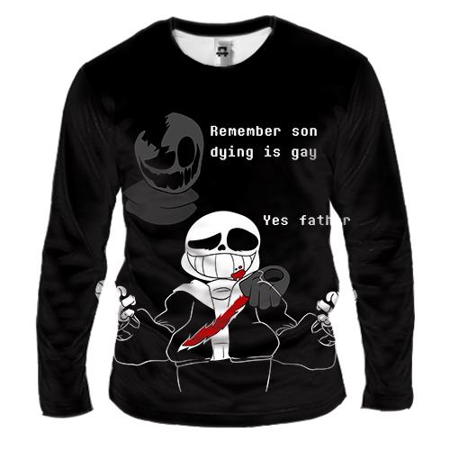 Мужской 3D лонгслив Undertale - Remember son!