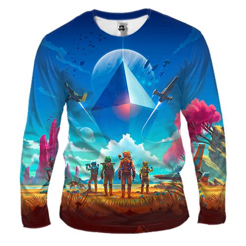 Мужской 3D лонгслив No Man's Sky