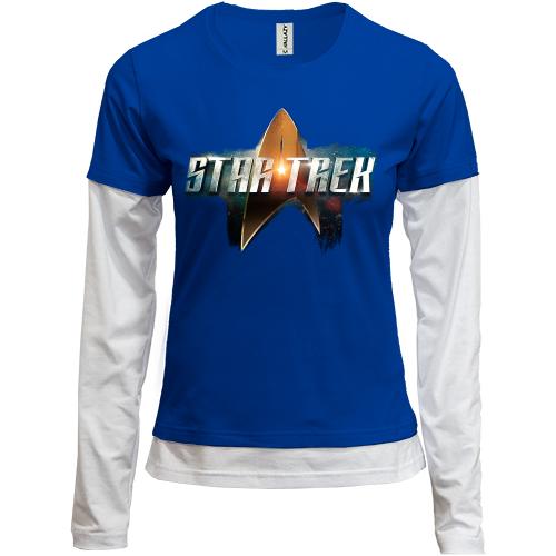 Лонгслив комби с надписью Star Trek