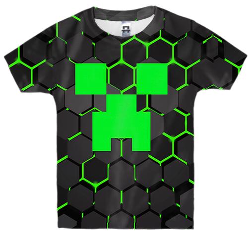Детская 3D футболка Minecraft Creeper Детская 3D футболка Minecraft Creeper