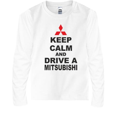Дитячий лонгслів Keep calm and drive a Mitsubishi