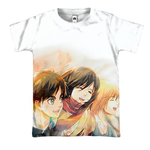 3D футболка Eren, Mikasa, Armin - AoT
