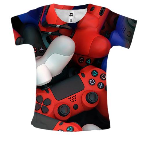 Женская 3D футболка с DualShock PS