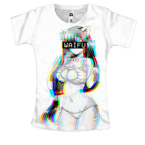 Жіноча 3D футболка WAIFU glitch