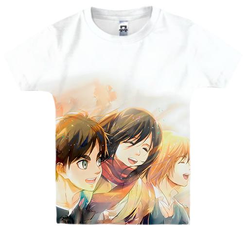 Дитяча 3D футболка Eren, Mikasa, Armin - AoT
