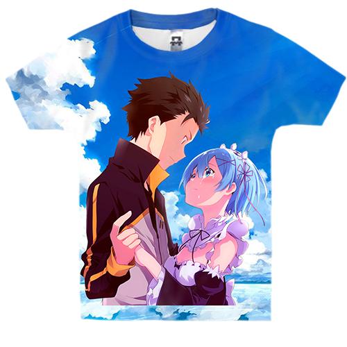 Дитяча 3D футболка Субару та Рем - Re:Zero