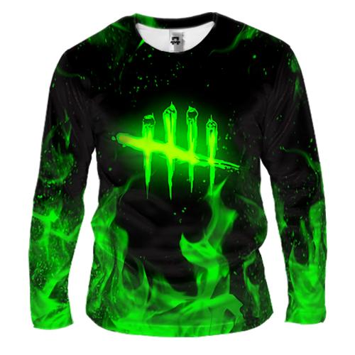 Чоловічий 3D лонгслів Dead by Daylight green logo