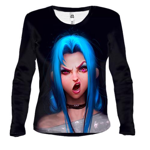 Жіночий 3D лонгслів Jinx - League of Legends, Arcane