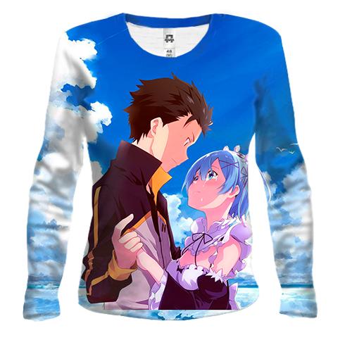 Жіночий 3D лонгслів Субару та Рем - Re:Zero