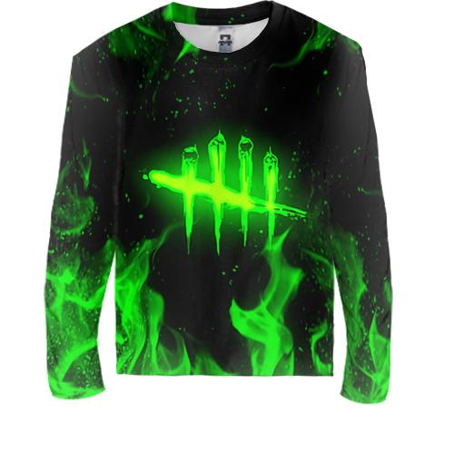 Детский 3D лонгслив Dead by Daylight green logo