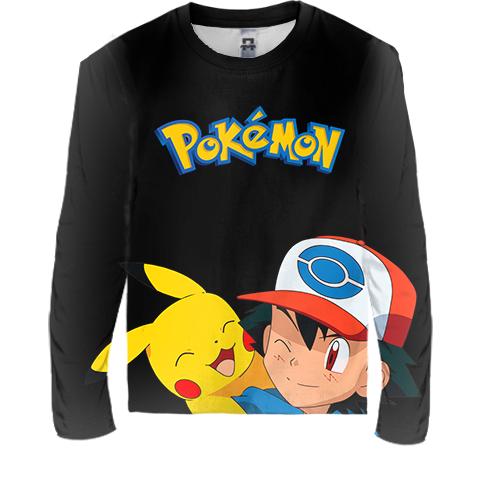 Дитячий 3D лонгслів Еш та Пікачу - Pokemon