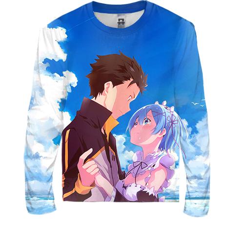 Дитячий 3D лонгслів Субару та Рем - Re:Zero