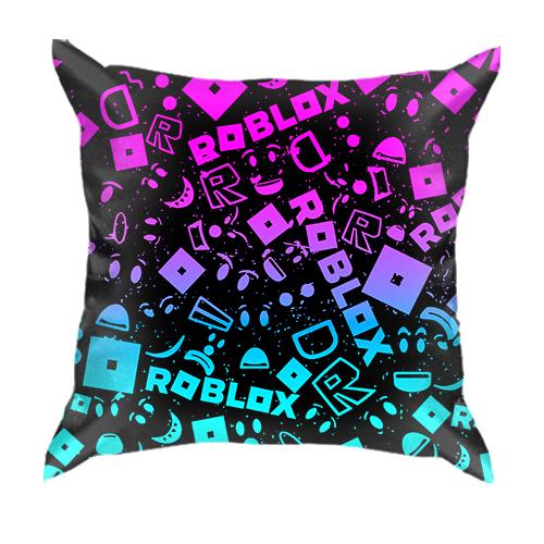 3D подушка ROBLOX neon logo pattern
