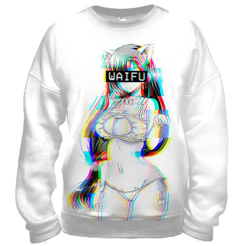 3D свитшот WAIFU glitch