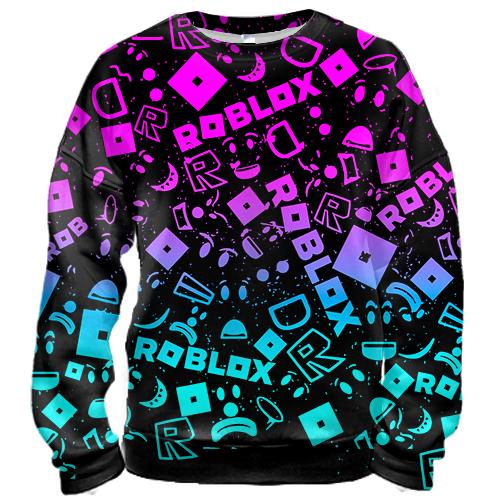 3D свитшот ROBLOX neon logo pattern
