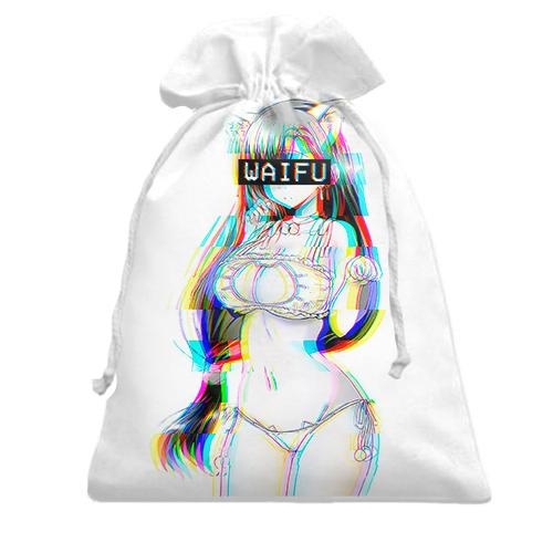 3D Подарочный мешочек WAIFU glitch