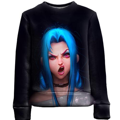 Детский 3D свитшот Jinx - League of Legends, Arcane