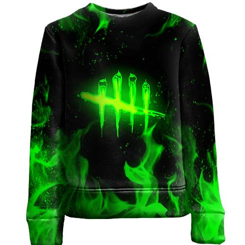 Дитячий 3D світшот Dead by Daylight green logo