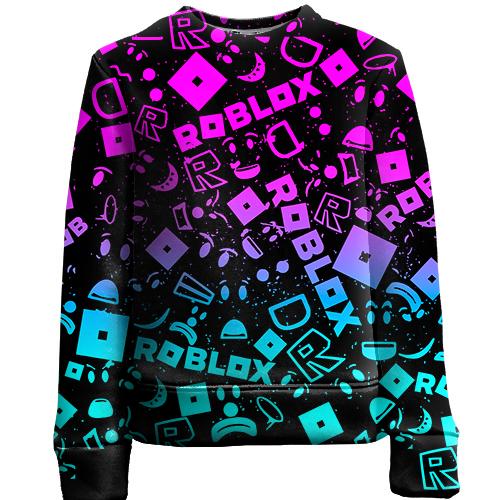 Детский 3D свитшот ROBLOX neon logo pattern