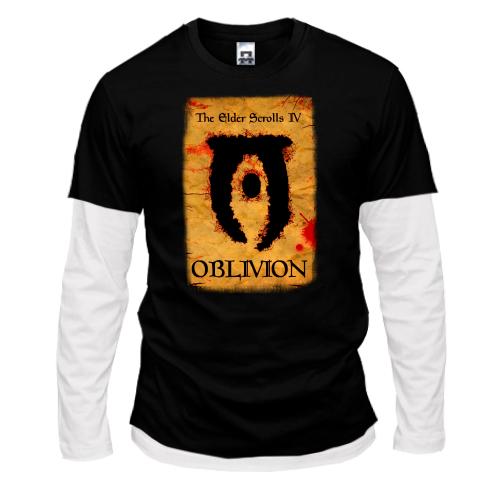 Комбинированный лонгслив с постером к игре Oblivion