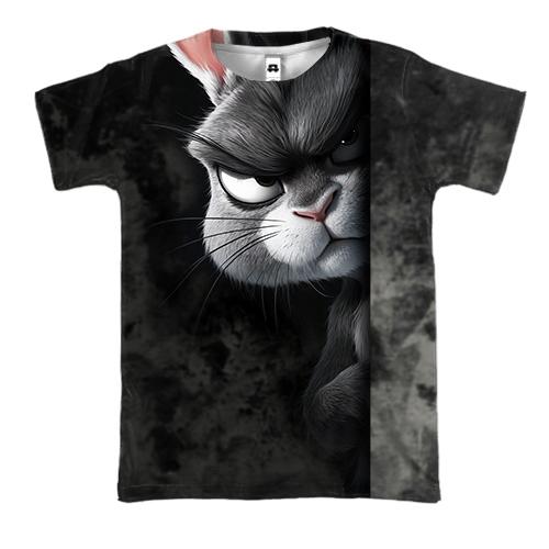 3D футболка с выглядывающим кроликом
