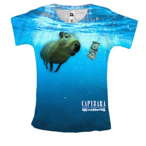 Жіноча 3D футболка Capibara - Nirvana