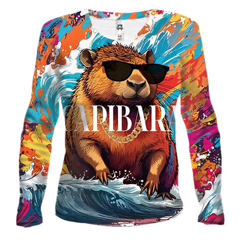 Жіночий 3D лонгслів Capibara