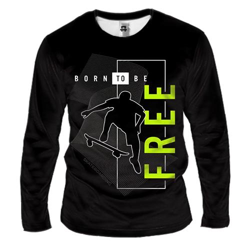 Мужской 3D лонгслив Skateboarding - Born to be Free