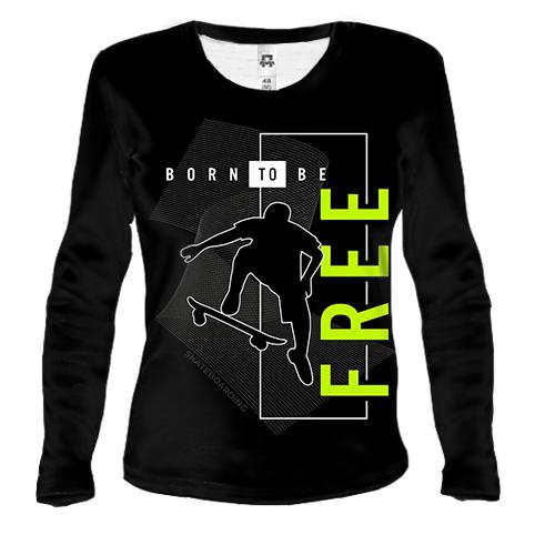 Жіночий 3D лонгслів Skateboarding - Born to be Free
