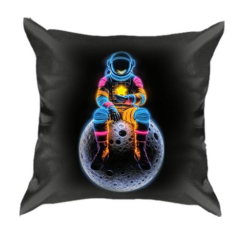 3D подушка Космонавт сидит на луне