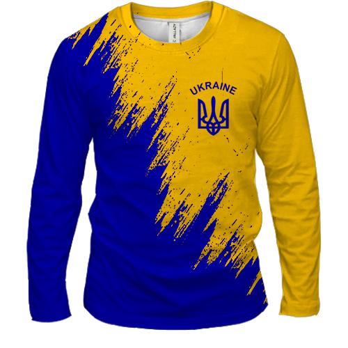 Мужской 3D лонгслив Ukraine (желто-синяя)
