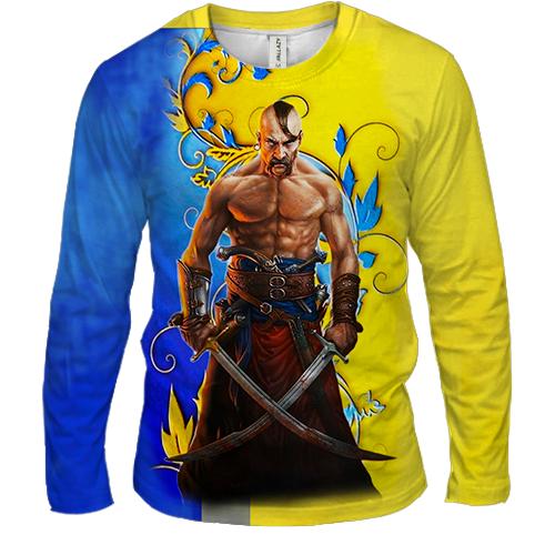 Чоловічий 3D лонгслів Козак із мечами