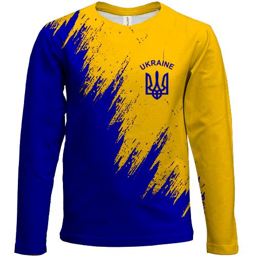 Дитячий 3D лонгслів Ukraine (жовто-синя)